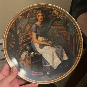 Knowles Norman Rockwell Plate with Purple and Brown Tones